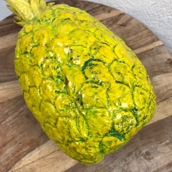 Vintage l 50s 60s Novelty Kitsch Tiki Hawaiian Paper Mache Pineapple Fruit Decor - Picture 7 of 14